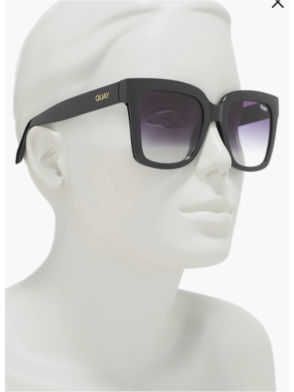 Quay Australia ICY 52mm Black Square Sunglasses purple Gradient Lenses NIB